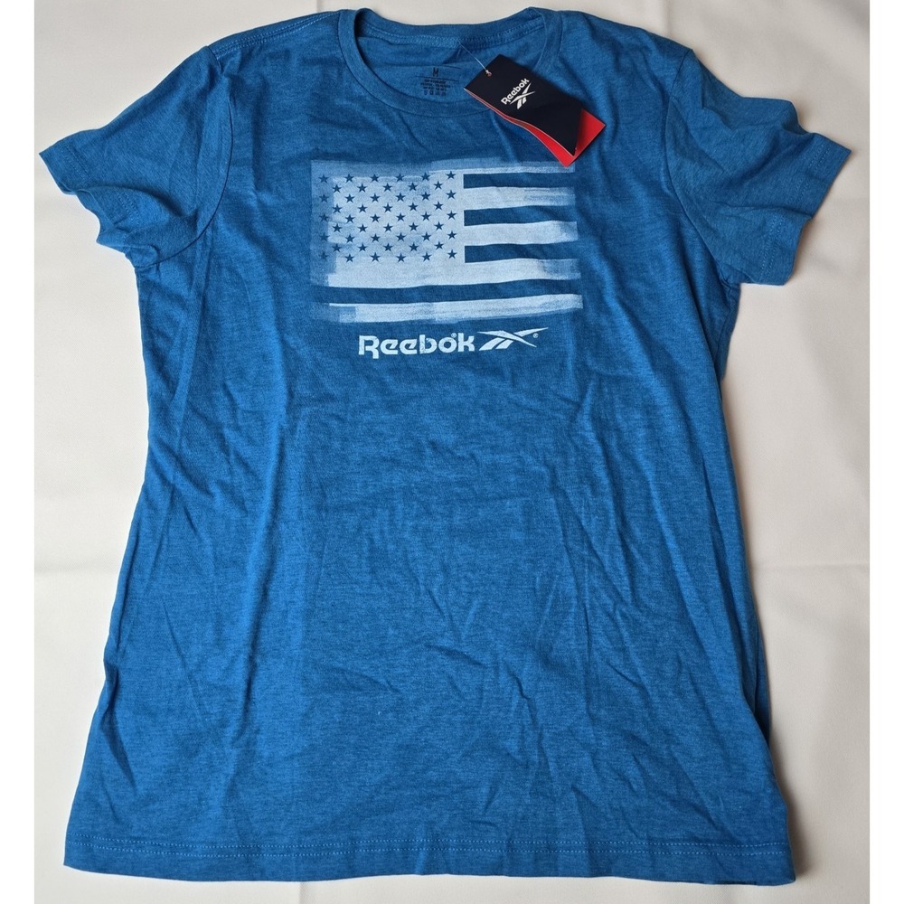 REEBOK T-Shirt Women's SIZE MEDIUM AMERICAN U.S FLAG Screen Printed